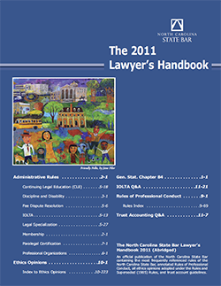 Cover of the North Carolina State Bar's 2011 handbook. Image from the North Carolina Historic Sites.