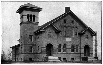 Image of Ingraham Chapel at the Brick School, ca. 1910. From <i>Era of progress and promise, 1863-1910 : the religious, moral, and educational development of the American Negro since his emancipation</i>. The Clifton Conference. Boston: Priscilla Publishing Co., 1910. From the collection of the N.C. Government & Heritage Library.