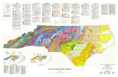 Link to 1985 Geologic Map of North Carolina.  From North Carolina Department of Environment and Natural Resources.