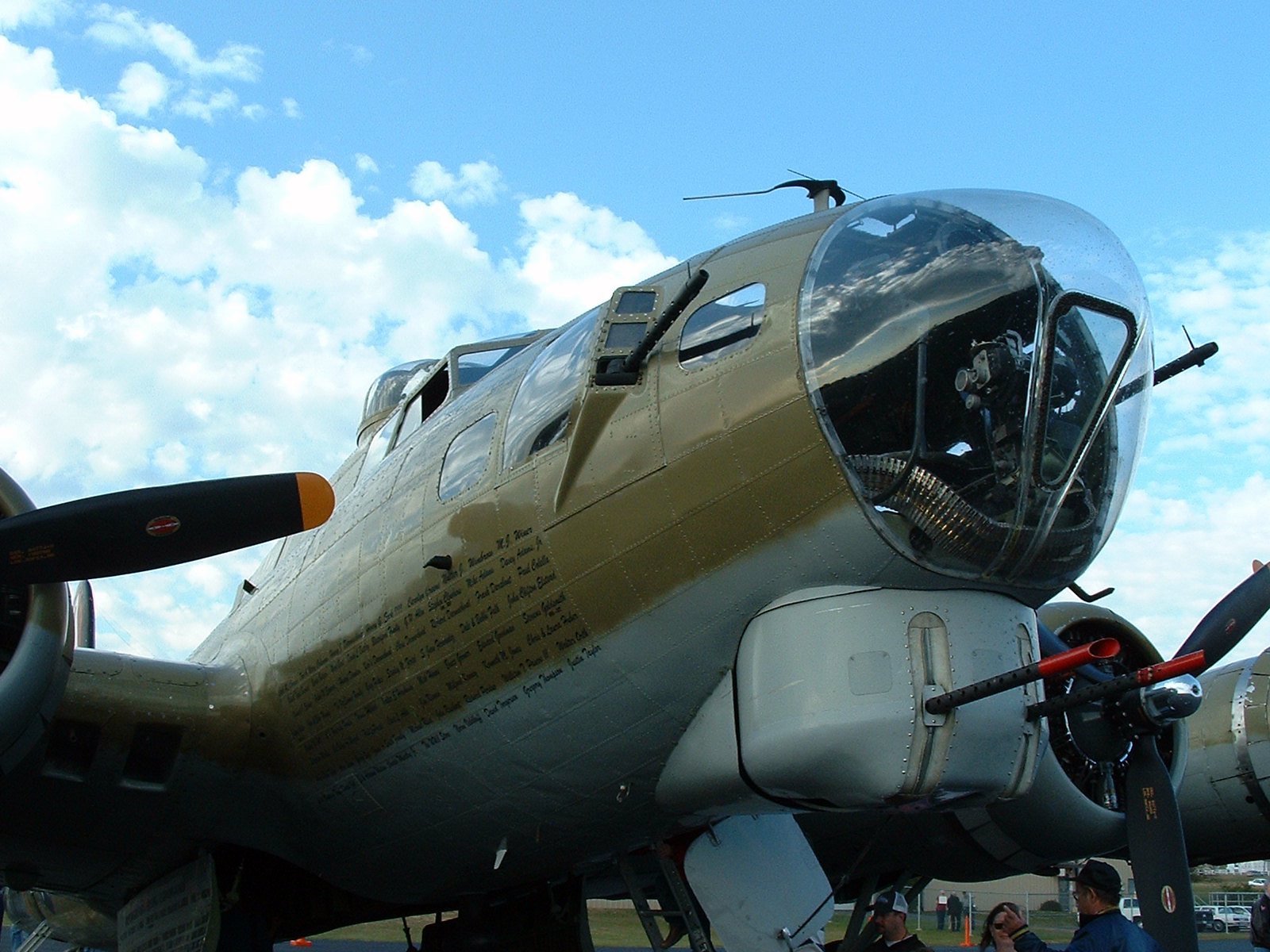 The nose of a B-17 bomber