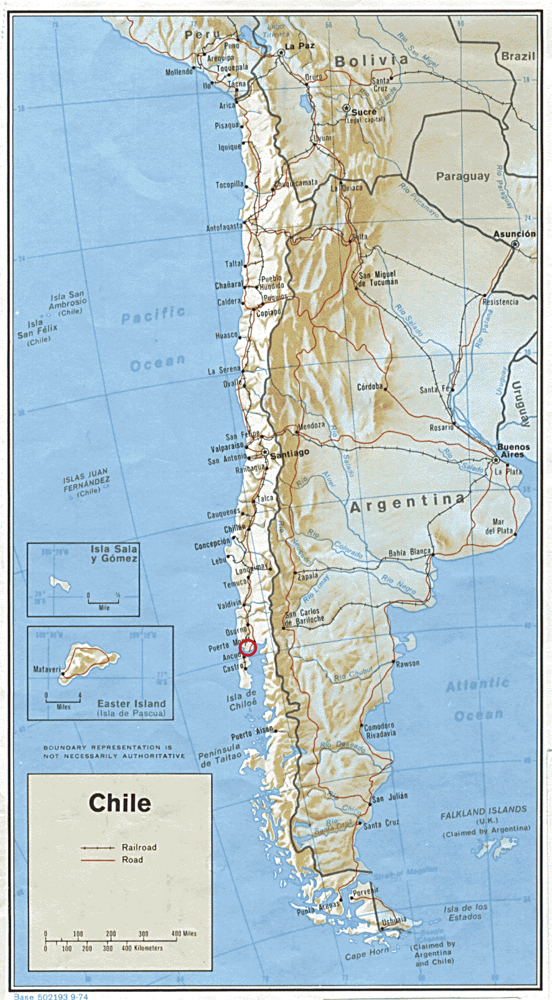 map of Chile